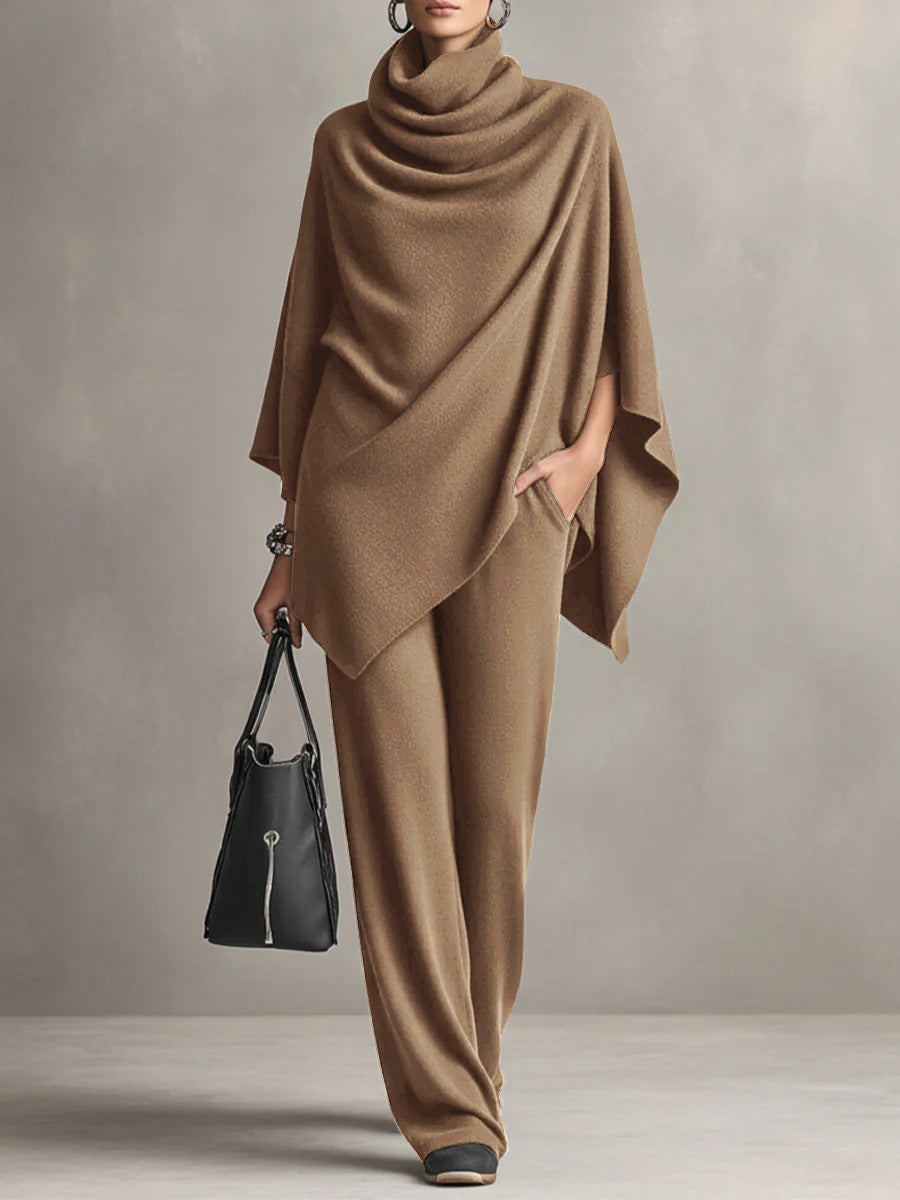 Elegant two-piece draped ensemble