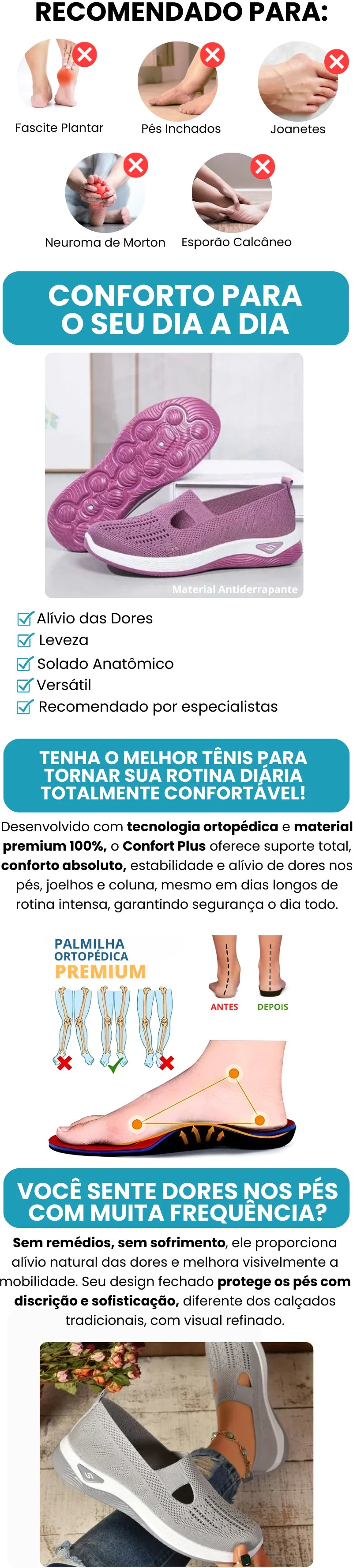 Tênis Confort Plus  - Ortopédico [COMPRE 1 E LEVE 2]