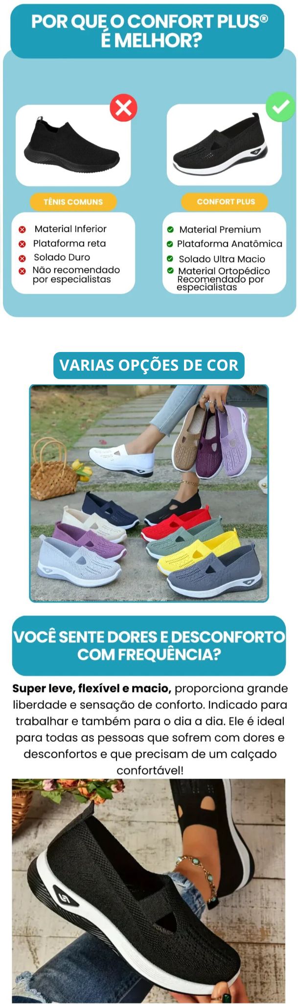 Tênis Confort Plus  - Ortopédico [COMPRE 1 E LEVE 2]